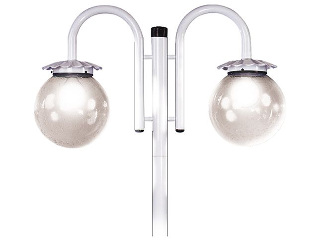 Farola de caño 2 luces con globo 12 x 25           FERROLUX en Farolas | Electroluz Miramar