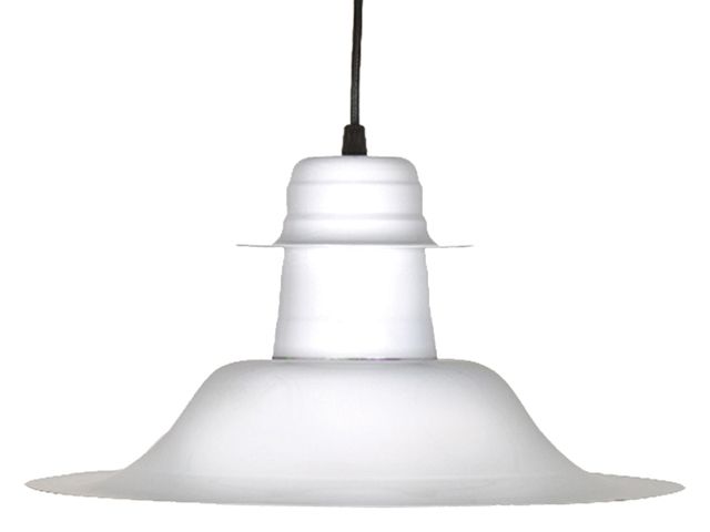 Colgante chapa 35cm sombrero blanco                  FERROLUX en Iluminación - Colgantes | Electroluz Miramar