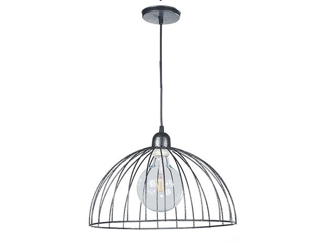 Colgante Jaula semiesfera 37.5cm  1 luz plata vieja (2)           FERROLUX en Iluminación - Colgantes | Electroluz Miramar