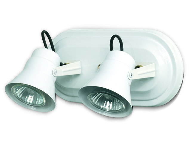 Spot 2 luces metal con zocalo GU10   blanco            FERROLUX en Iluminación - Spot | Electroluz Miramar