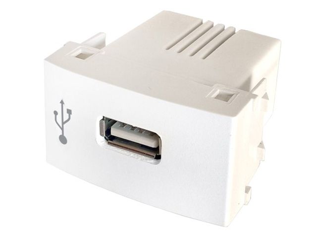 Modulo cargador USB blanco (1) Venus              EXULTT en Modulo cargador USB | Electroluz Miramar