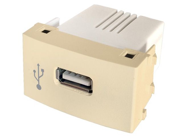 Modulo cargador USB beige (1) Venus                  EXULTT en Modulo cargador USB | Electroluz Miramar