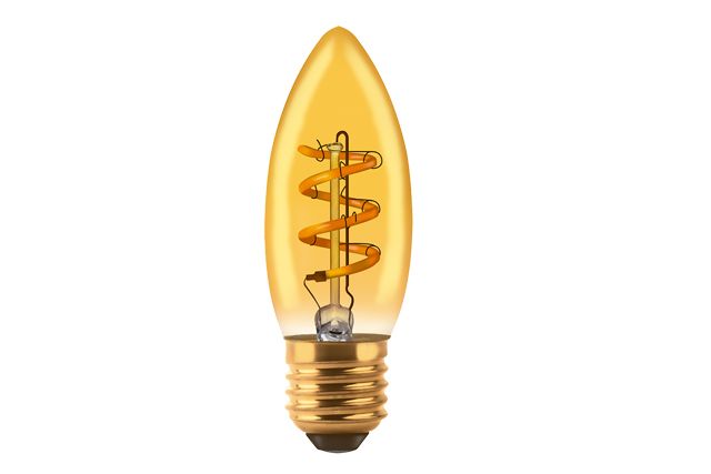 Lamp. Led Vela Golden filamento 3w E-27           MACROLED en Lampara Led Vela | Electroluz Miramar