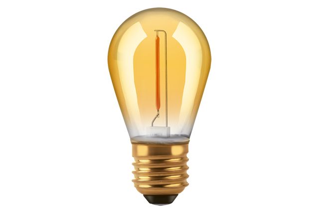 Lamp. Led Gota Golden filamento 1w S14 E-27        MACROLED en Lampara Led Filamento | Electroluz Miramar