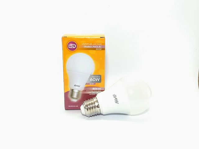 Lamp. led 8.5w A60 220v E-27 calida  15000hs                    BAW: en Lamparas Led | Electroluz Miramar