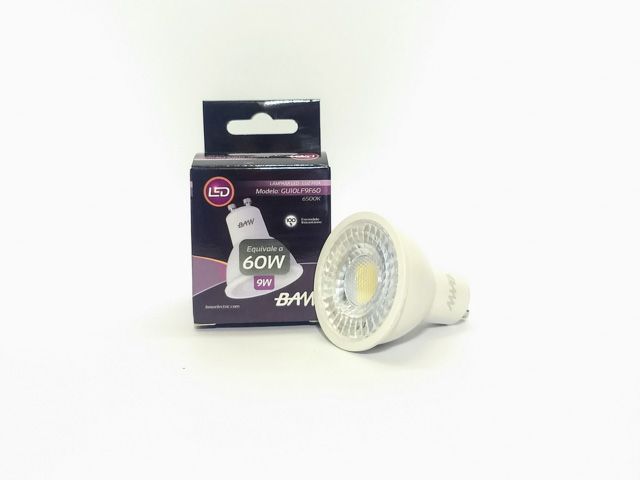 Lamp. Dicro Gu10 9w 220v fria 60* 20.000hs (100)                    BAW en Lámparas Dicroicas Led | Electroluz Miramar