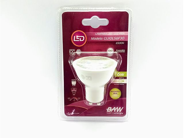 Lamp. Dicro GU10 6w 220v fria 30*  20000hs (10)             BAW en Lámparas Dicroicas Led | Electroluz Miramar