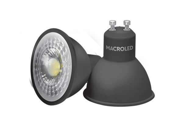 Lamp. Dicro GU10 7w luz calida negra      MACROLED en Lámparas Dicroicas Led | Electroluz Miramar