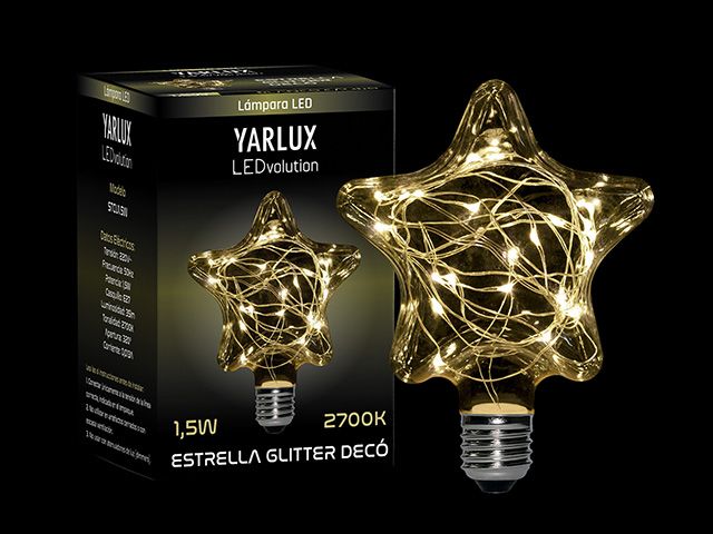 Lamp. Led Glitter Deco. Estrella 2700k en Lamparas Led Glitter | Electroluz Miramar