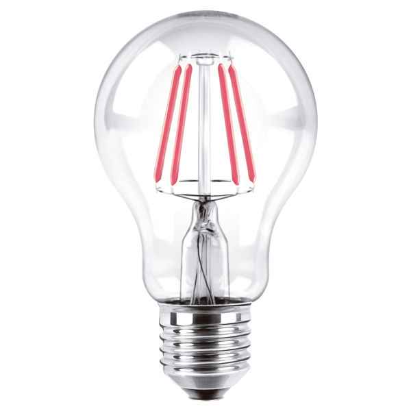 Lampara Bulbo - Filamento Deco Color Rojo. BFA60- 4R