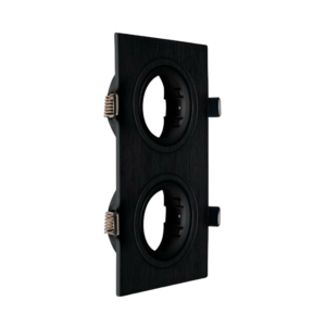 Artef. emb. cuadrado dicro x2 movil pvc neg. AECD-X2-N-PC MACROLED