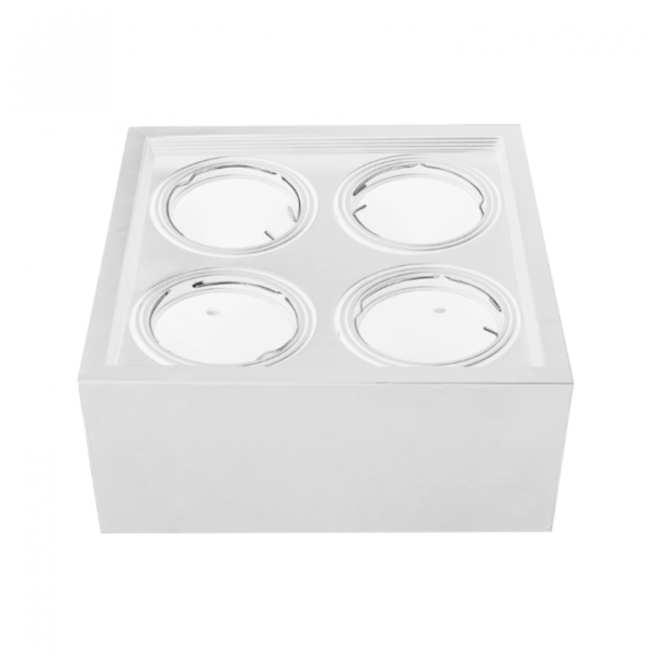 Plafón Cardánico para Lámparas AR111 x4 Blanco MACROLED APCAR-X4-CB
