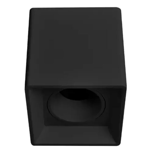 Plafón Cuadrado para Dicroica Simple Móvil PVC Negro MACROLED APCDL-X1-N-PC