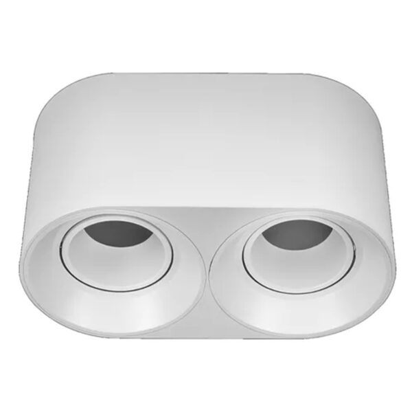 Plafón Cuadrado para Dos Dicroicas Móvil PVC Blanco MACROLED APCDL-X2-B-PC