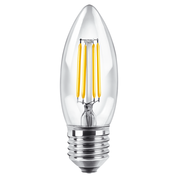 Lámpara LED Vela Filamento 4W E27 Luz Fría MACROLED BFC37-E27-4CW