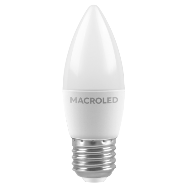 Lámpara LED Vela 6W E27 Luz Cálida MACROLED C37-6-E27-WW