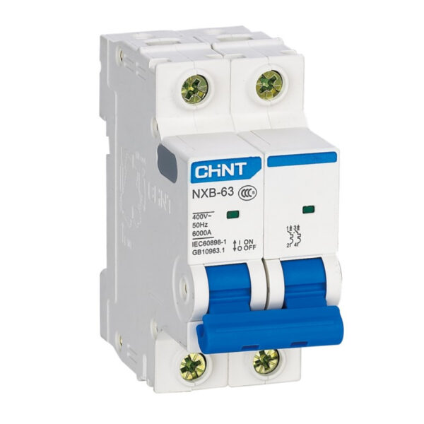 Llave Termomagnética Bipolar 40A 6kA CHINT NXB-63 2P C40 6kA