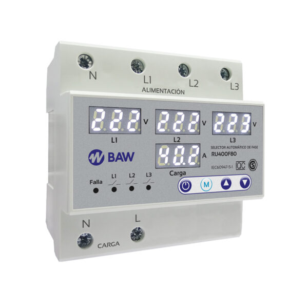 Selector automatico de fase 63A c/medic. RU400F80 BAW