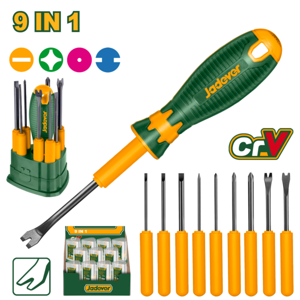Kit de Destornilladores 10 Piezas Jadever JDSS1B10 Macroled