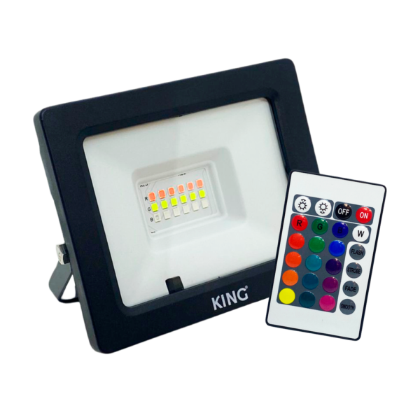Reflector LED 20W RGB + Blanco con Control Remoto KING KFL20-RGB