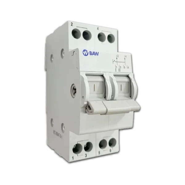 Llave Conmutadora Modular 1-0-2 Bipolar 40A BAW SM3D2P40