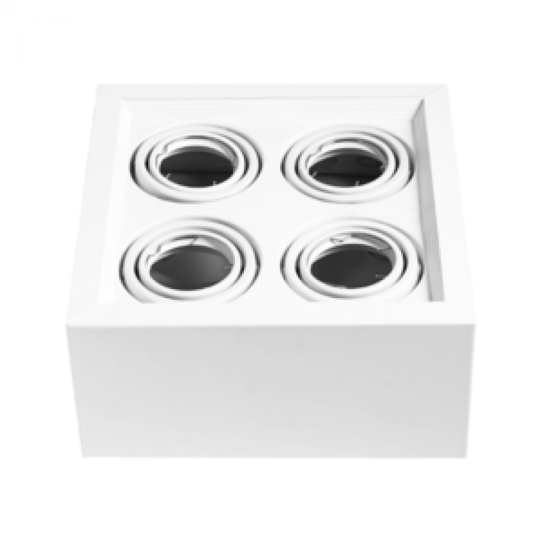 Plafón Cardánico para Dicroicos x4 Blanco MACROLED APCD-X4-CB