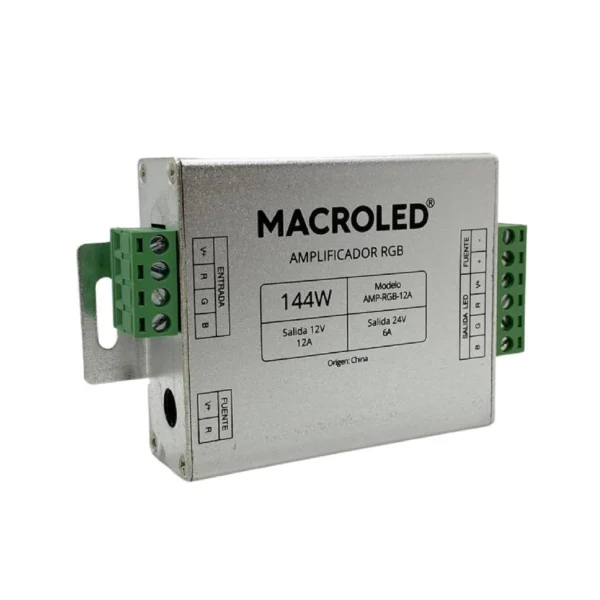Amplificador RGB - 12 Amp. (10 metros) MACROLED AMP-RGB-12A