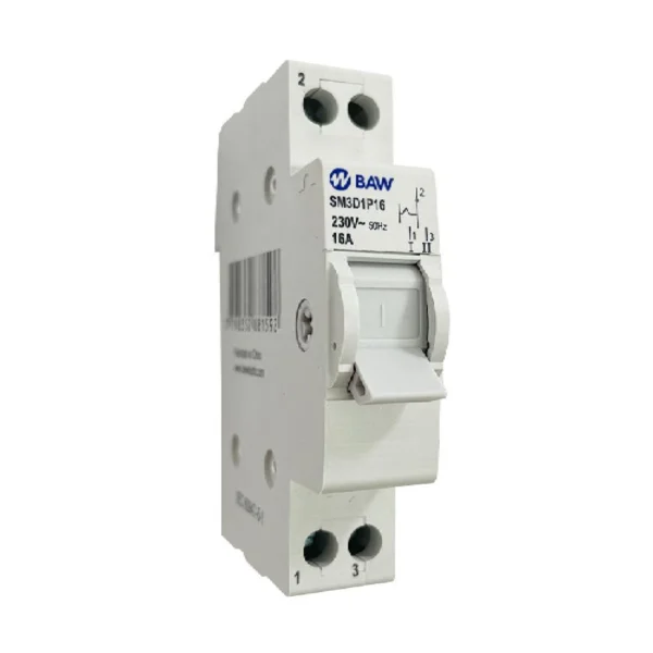 Llave Conmutadora Modular 1-0-2 Unipolar 16A BAW SM3D1P16
