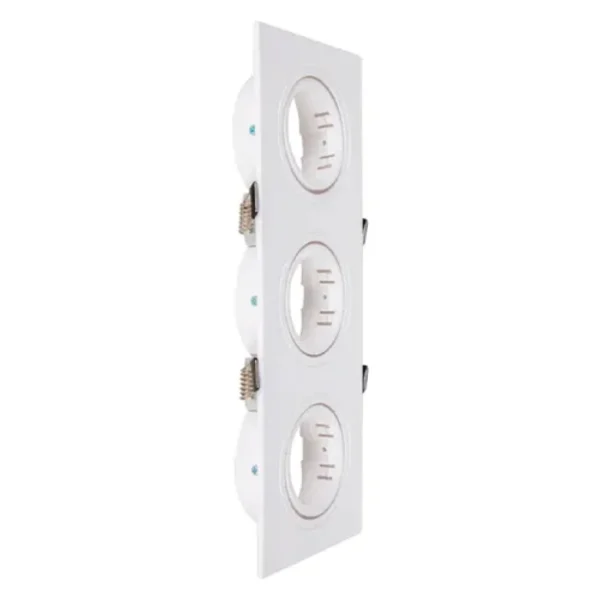 Artef. emb. cuadrado dicro x3 movil pvc blanc. AECD-X3-B-PC MACROLED