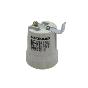 Portalámparas Cerámico E-27 con Escuadra MACROLED PL-E27-ES