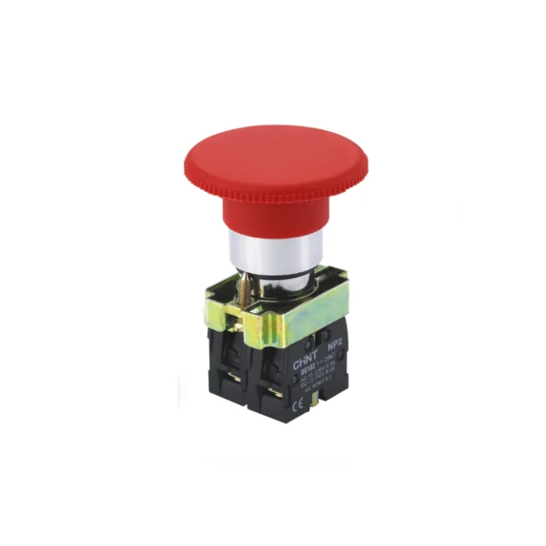 Pulsador de Emergencia Tipo Hongo 60mm Rojo 2NC CHINT NP2-BS644