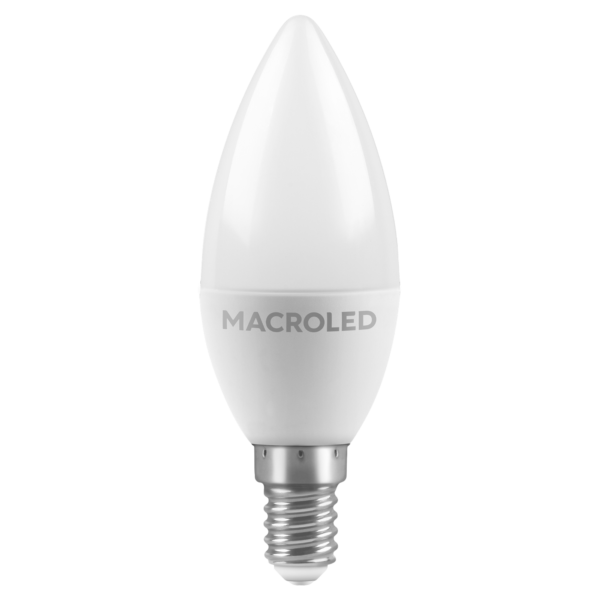 Lámpara LED Velita 6W E14 Luz Cálida MACROLED C37-6-E14-WW