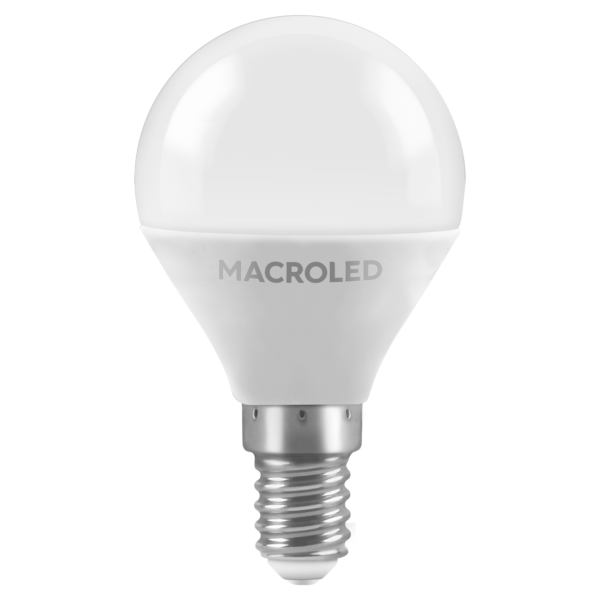 Lámpara LED Gota 6W Luz Fría E14 MACROLED G45-6-E14-CW