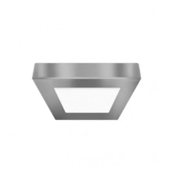Plafón LED Cuadrado 6W 3000K Plateado MACROLED PPC06WW