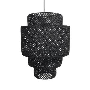 Colgante de Bambú Negro 4 Anillos (Varios Tamaños)