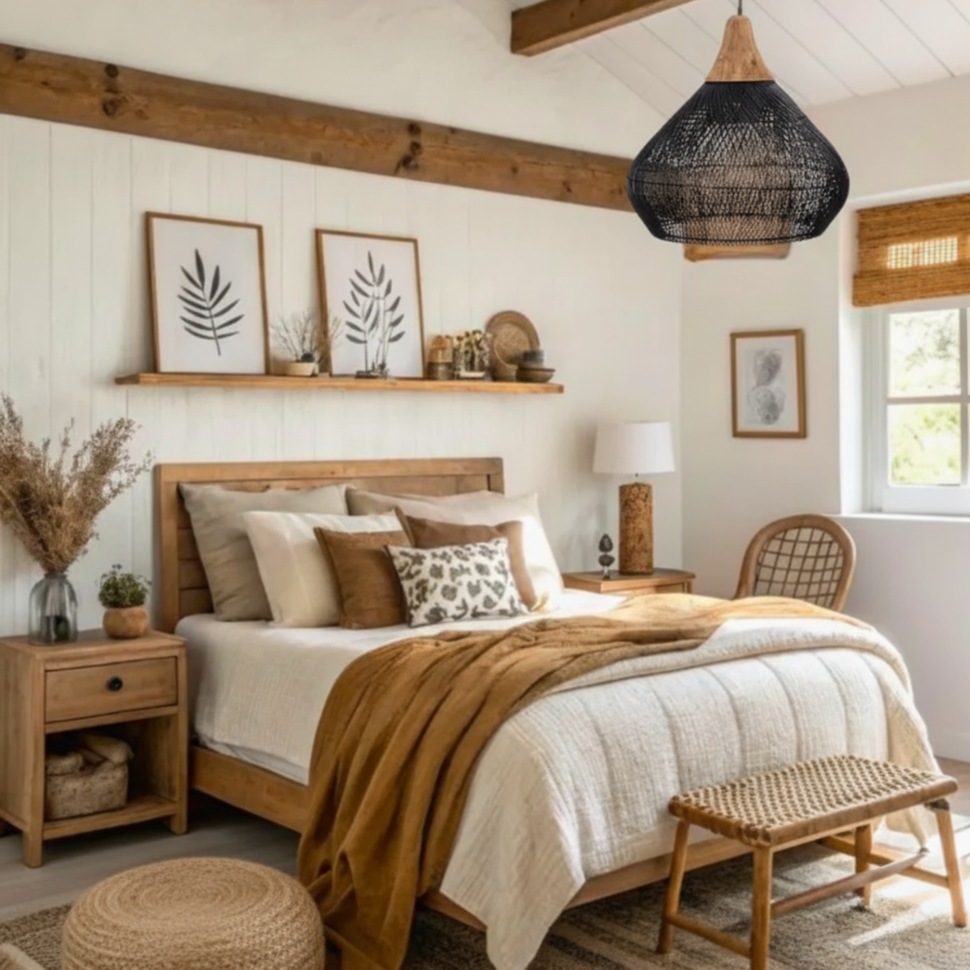 Colgante de Ratán Negro 40x40cm - Image 2