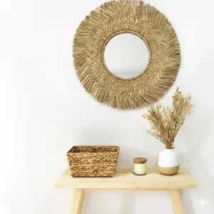 Espejo de Seagrass Trenzado Natural 70x30cm