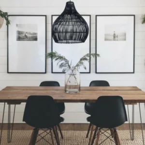 Colgante de Ratán Negro 40x42cm