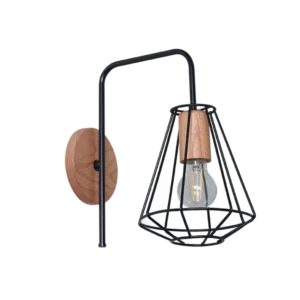 Aplique Jaulita Chica en Madera Paraíso y Metal Negro