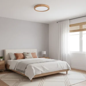 Plafón LED Circular de Madera Roble 24W