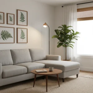 Lámpara de Pie en Madera Paraíso y Metal Negro