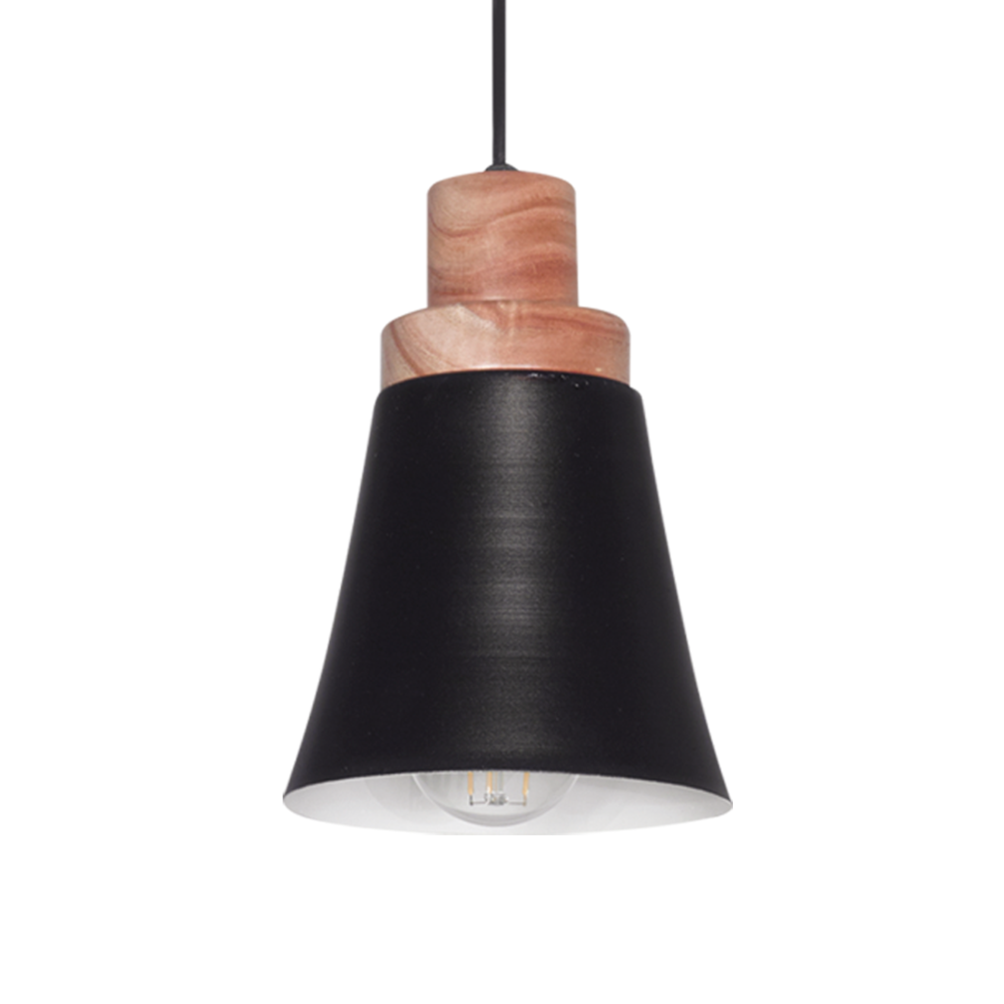 Colgante en Madera Paraíso y Campana de Metal Negra