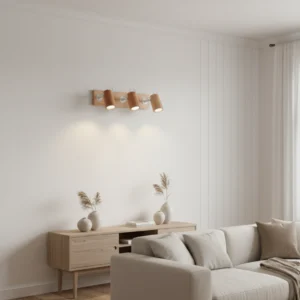 Aplique de 3 Luces en Madera Paraíso