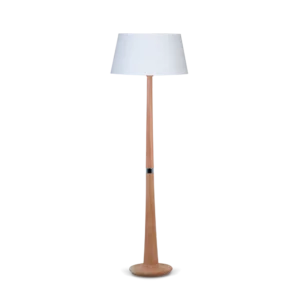 Lámpara de Pie en Madera de Lenga Mate con Pantalla de Lino