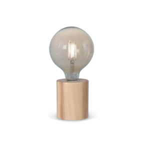 Velador Nórdico Cilíndrico en Madera Natural