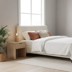 Velador Nórdico Cilíndrico en Madera Natural