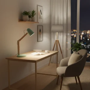 Lámpara de Escritorio Plegable con Cabezal Verde