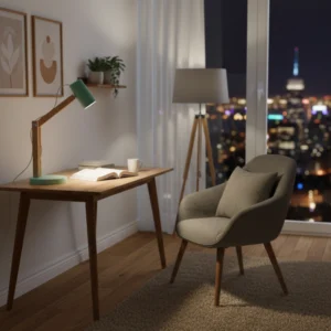 Lámpara de Escritorio Plegable con Cabezal Verde