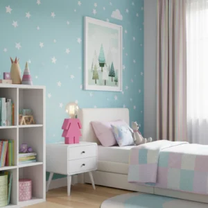 Velador Silueta Nena en Madera Pintada Rosa