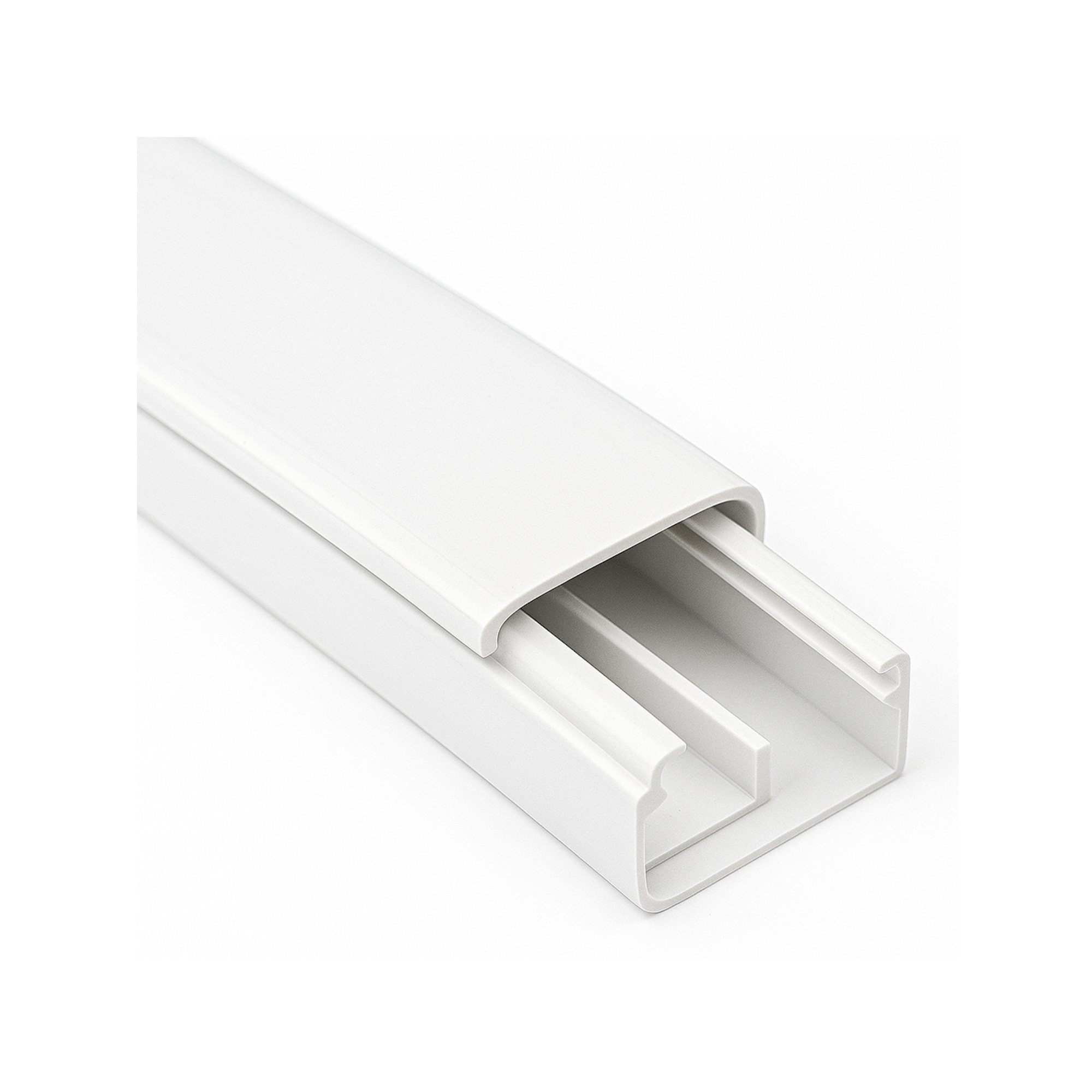 Cablecanal 20x10 mm con Retenedor (Con y Sin Cinta Autoadhesiva)